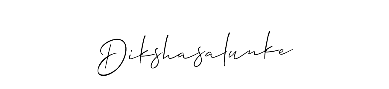 if you are searching for the best signature style for your name Dikshasalunke. so please give up your signature search. here we have designed multiple signature styles  using Allison_Script. Dikshasalunke signature style 2 images and pictures png
