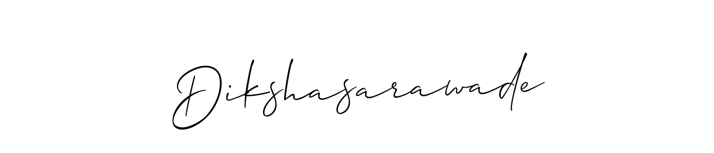 The best way (Allison_Script) to make a short signature is to pick only two or three words in your name. The name Dikshasarawade include a total of six letters. For converting this name. Dikshasarawade signature style 2 images and pictures png