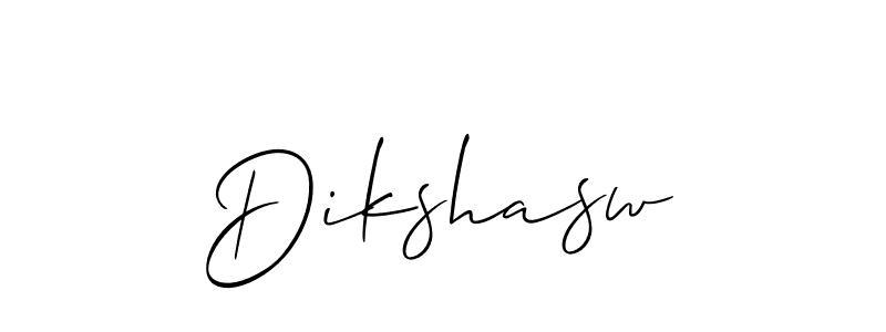 Use a signature maker to create a handwritten signature online. With this signature software, you can design (Allison_Script) your own signature for name Dikshasw. Dikshasw signature style 2 images and pictures png