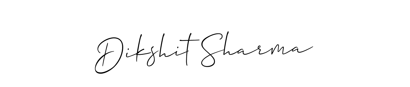 Make a short Dikshit Sharma signature style. Manage your documents anywhere anytime using Allison_Script. Create and add eSignatures, submit forms, share and send files easily. Dikshit Sharma signature style 2 images and pictures png