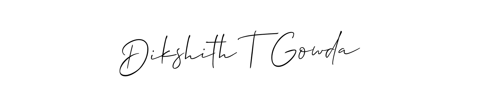How to make Dikshith T Gowda name signature. Use Allison_Script style for creating short signs online. This is the latest handwritten sign. Dikshith T Gowda signature style 2 images and pictures png