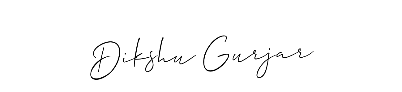 You should practise on your own different ways (Allison_Script) to write your name (Dikshu Gurjar) in signature. don't let someone else do it for you. Dikshu Gurjar signature style 2 images and pictures png