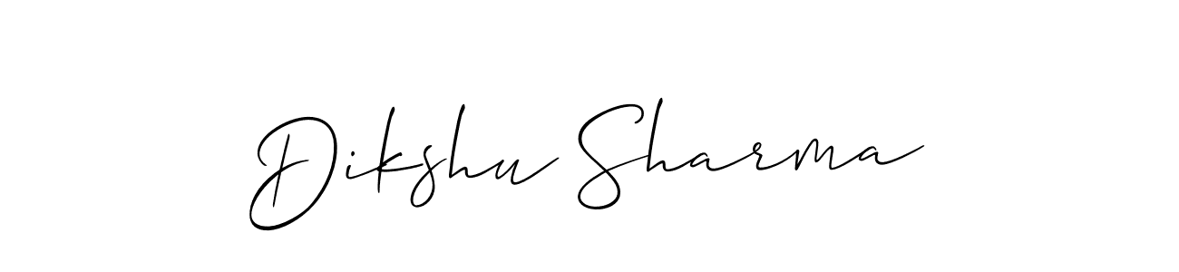 Design your own signature with our free online signature maker. With this signature software, you can create a handwritten (Allison_Script) signature for name Dikshu Sharma. Dikshu Sharma signature style 2 images and pictures png