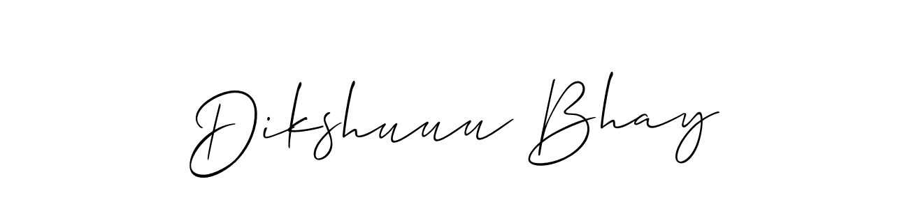 Create a beautiful signature design for name Dikshuuu Bhay. With this signature (Allison_Script) fonts, you can make a handwritten signature for free. Dikshuuu Bhay signature style 2 images and pictures png