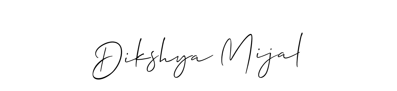 Design your own signature with our free online signature maker. With this signature software, you can create a handwritten (Allison_Script) signature for name Dikshya Mijal. Dikshya Mijal signature style 2 images and pictures png