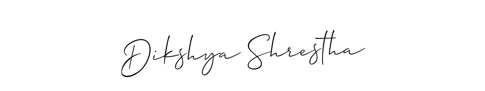 Design your own signature with our free online signature maker. With this signature software, you can create a handwritten (Allison_Script) signature for name Dikshya Shrestha. Dikshya Shrestha signature style 2 images and pictures png