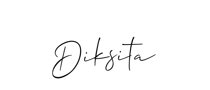 Make a beautiful signature design for name Diksita. With this signature (Allison_Script) style, you can create a handwritten signature for free. Diksita signature style 2 images and pictures png