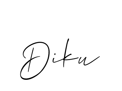 Diku stylish signature style. Best Handwritten Sign (Allison_Script) for my name. Handwritten Signature Collection Ideas for my name Diku. Diku signature style 2 images and pictures png