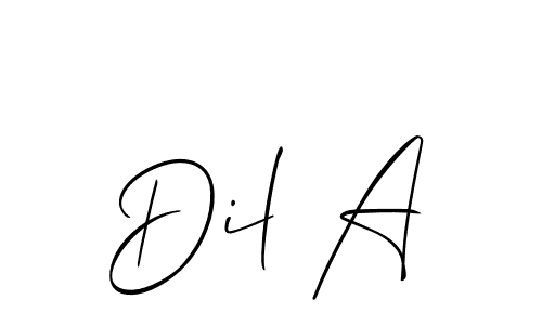 Also You can easily find your signature by using the search form. We will create Dil A name handwritten signature images for you free of cost using Allison_Script sign style. Dil A signature style 2 images and pictures png