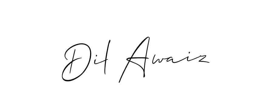 This is the best signature style for the Dil Awaiz name. Also you like these signature font (Allison_Script). Mix name signature. Dil Awaiz signature style 2 images and pictures png