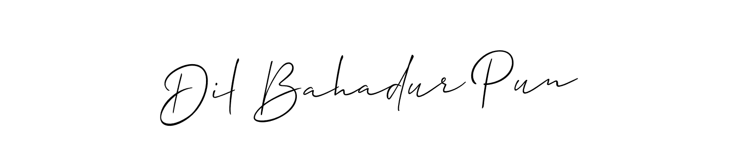 Use a signature maker to create a handwritten signature online. With this signature software, you can design (Allison_Script) your own signature for name Dil Bahadur Pun. Dil Bahadur Pun signature style 2 images and pictures png