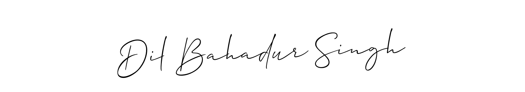 Also You can easily find your signature by using the search form. We will create Dil Bahadur Singh name handwritten signature images for you free of cost using Allison_Script sign style. Dil Bahadur Singh signature style 2 images and pictures png