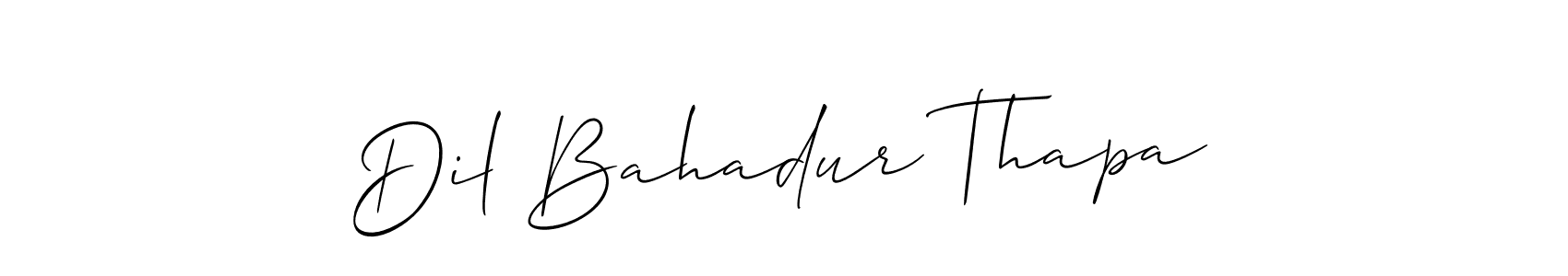 Also You can easily find your signature by using the search form. We will create Dil Bahadur Thapa name handwritten signature images for you free of cost using Allison_Script sign style. Dil Bahadur Thapa signature style 2 images and pictures png