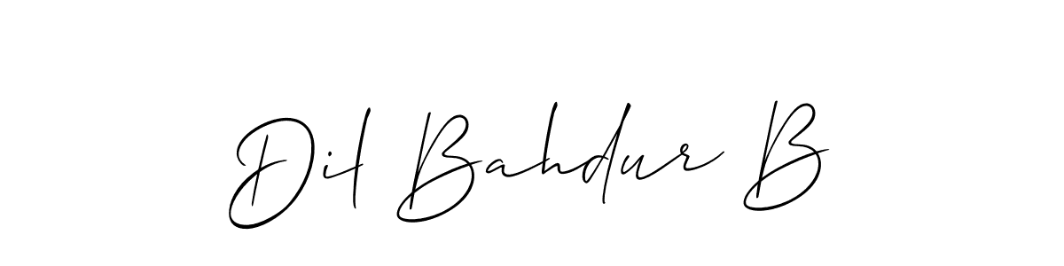 Similarly Allison_Script is the best handwritten signature design. Signature creator online .You can use it as an online autograph creator for name Dil Bahdur B. Dil Bahdur B signature style 2 images and pictures png