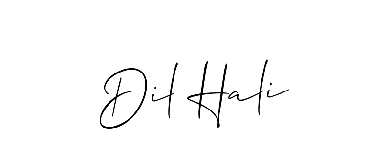 You can use this online signature creator to create a handwritten signature for the name Dil Hali. This is the best online autograph maker. Dil Hali signature style 2 images and pictures png