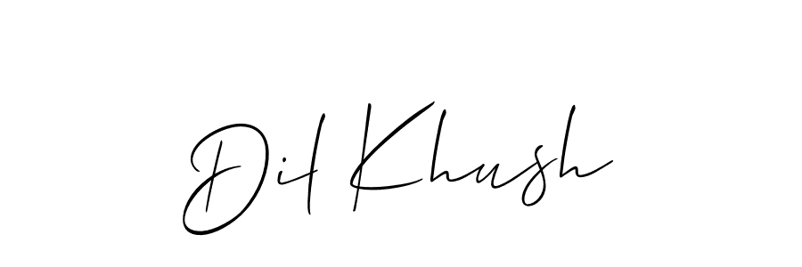 You should practise on your own different ways (Allison_Script) to write your name (Dil Khush) in signature. don't let someone else do it for you. Dil Khush signature style 2 images and pictures png