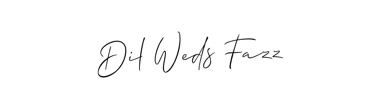 Design your own signature with our free online signature maker. With this signature software, you can create a handwritten (Allison_Script) signature for name Dil Weds Fazz. Dil Weds Fazz signature style 2 images and pictures png