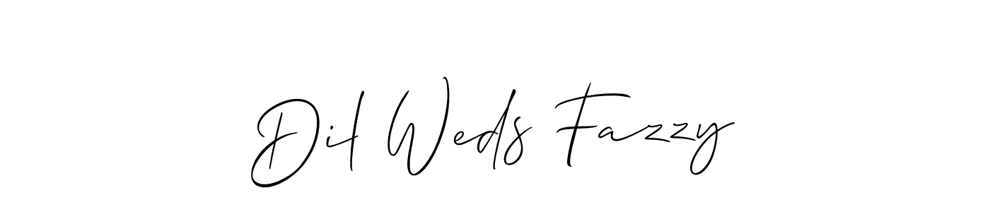Use a signature maker to create a handwritten signature online. With this signature software, you can design (Allison_Script) your own signature for name Dil Weds Fazzy. Dil Weds Fazzy signature style 2 images and pictures png