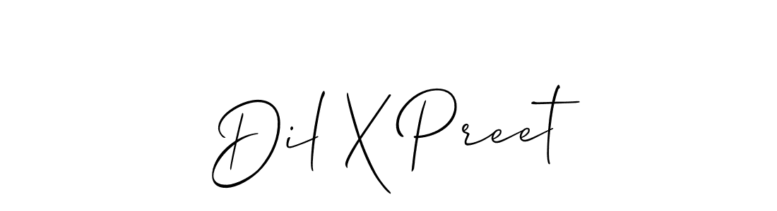 Create a beautiful signature design for name Dil X Preet. With this signature (Allison_Script) fonts, you can make a handwritten signature for free. Dil X Preet signature style 2 images and pictures png