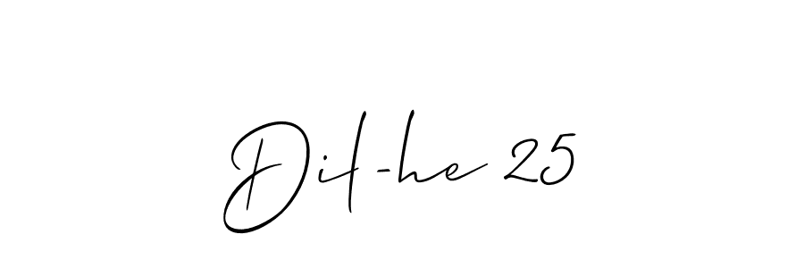 The best way (Allison_Script) to make a short signature is to pick only two or three words in your name. The name Dil-he 25 include a total of six letters. For converting this name. Dil-he 25 signature style 2 images and pictures png