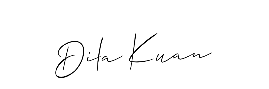 How to make Dila Kuan name signature. Use Allison_Script style for creating short signs online. This is the latest handwritten sign. Dila Kuan signature style 2 images and pictures png