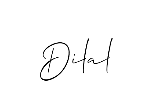 Make a beautiful signature design for name Dilal. With this signature (Allison_Script) style, you can create a handwritten signature for free. Dilal signature style 2 images and pictures png