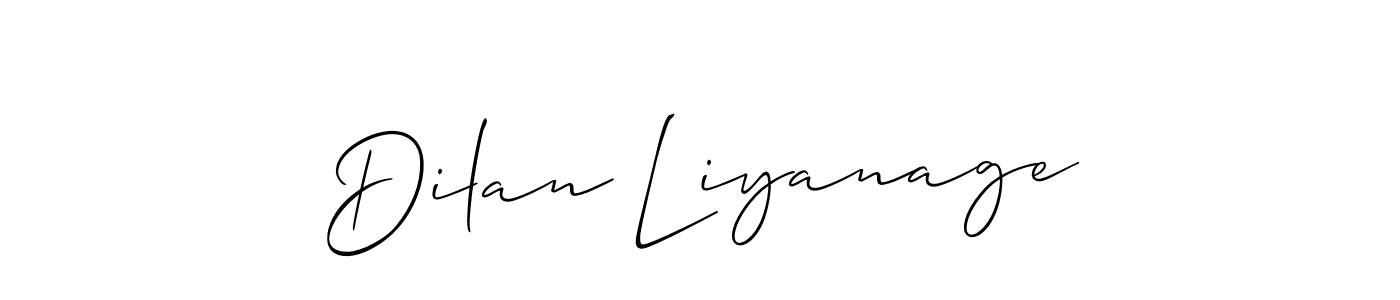 Use a signature maker to create a handwritten signature online. With this signature software, you can design (Allison_Script) your own signature for name Dilan Liyanage. Dilan Liyanage signature style 2 images and pictures png