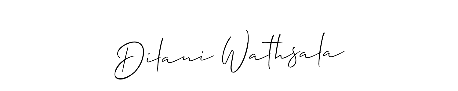 How to make Dilani Wathsala name signature. Use Allison_Script style for creating short signs online. This is the latest handwritten sign. Dilani Wathsala signature style 2 images and pictures png