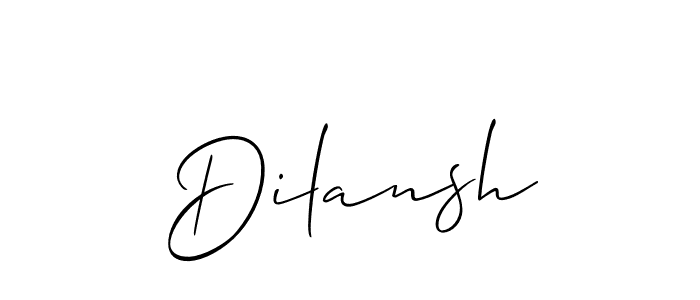 Make a beautiful signature design for name Dilansh. With this signature (Allison_Script) style, you can create a handwritten signature for free. Dilansh signature style 2 images and pictures png