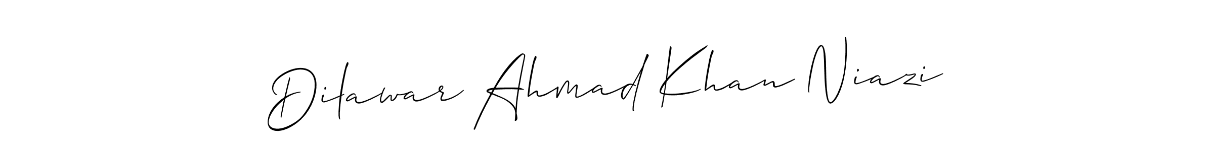 Dilawar Ahmad Khan Niazi stylish signature style. Best Handwritten Sign (Allison_Script) for my name. Handwritten Signature Collection Ideas for my name Dilawar Ahmad Khan Niazi. Dilawar Ahmad Khan Niazi signature style 2 images and pictures png