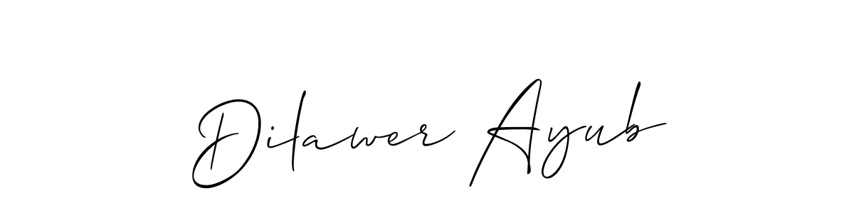 Make a beautiful signature design for name Dilawer Ayub. With this signature (Allison_Script) style, you can create a handwritten signature for free. Dilawer Ayub signature style 2 images and pictures png