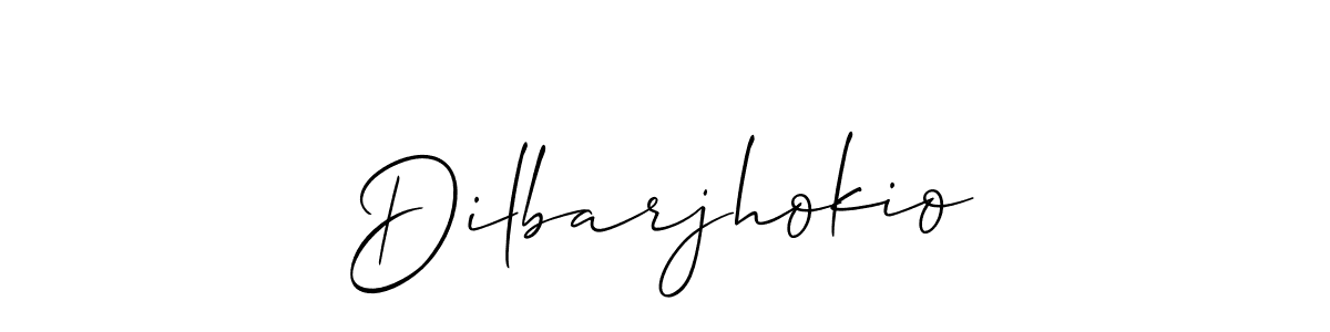 Create a beautiful signature design for name Dilbarjhokio. With this signature (Allison_Script) fonts, you can make a handwritten signature for free. Dilbarjhokio signature style 2 images and pictures png