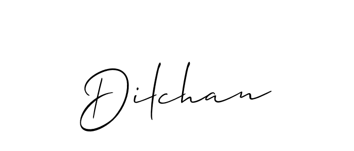 Allison_Script is a professional signature style that is perfect for those who want to add a touch of class to their signature. It is also a great choice for those who want to make their signature more unique. Get Dilchan name to fancy signature for free. Dilchan signature style 2 images and pictures png