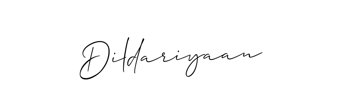 How to Draw Dildariyaan signature style? Allison_Script is a latest design signature styles for name Dildariyaan. Dildariyaan signature style 2 images and pictures png
