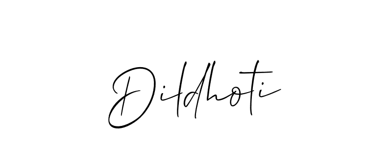 The best way (Allison_Script) to make a short signature is to pick only two or three words in your name. The name Dildhoti include a total of six letters. For converting this name. Dildhoti signature style 2 images and pictures png
