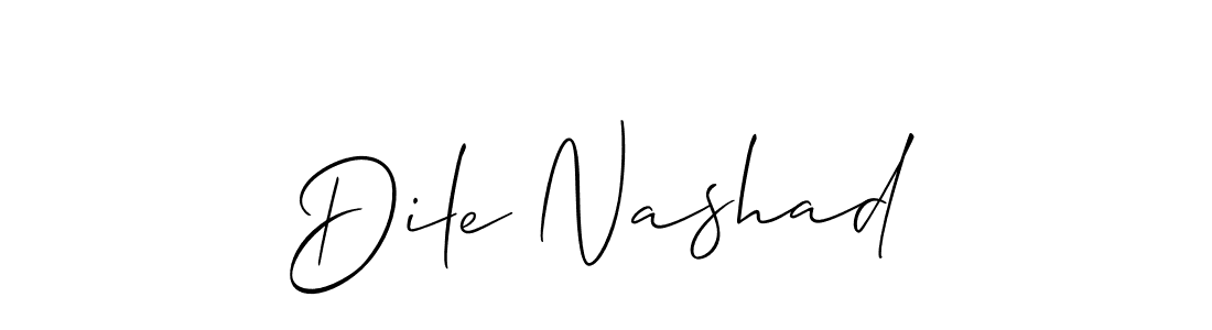 Dile Nashad stylish signature style. Best Handwritten Sign (Allison_Script) for my name. Handwritten Signature Collection Ideas for my name Dile Nashad. Dile Nashad signature style 2 images and pictures png