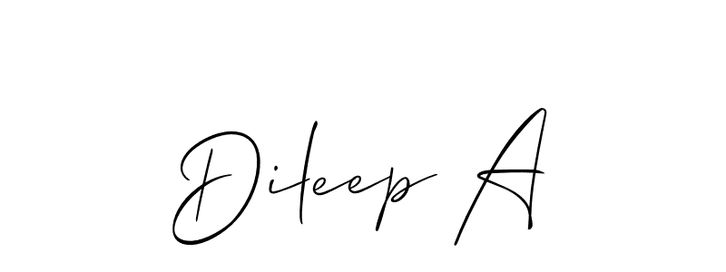 Make a beautiful signature design for name Dileep A. Use this online signature maker to create a handwritten signature for free. Dileep A signature style 2 images and pictures png