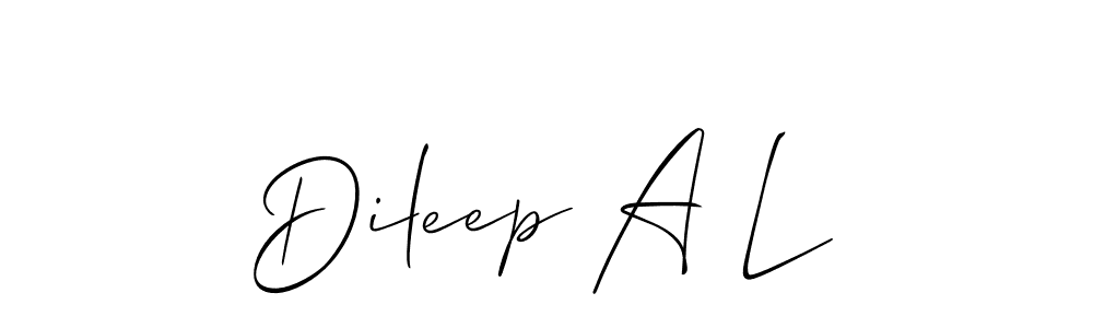 How to make Dileep A L signature? Allison_Script is a professional autograph style. Create handwritten signature for Dileep A L name. Dileep A L signature style 2 images and pictures png