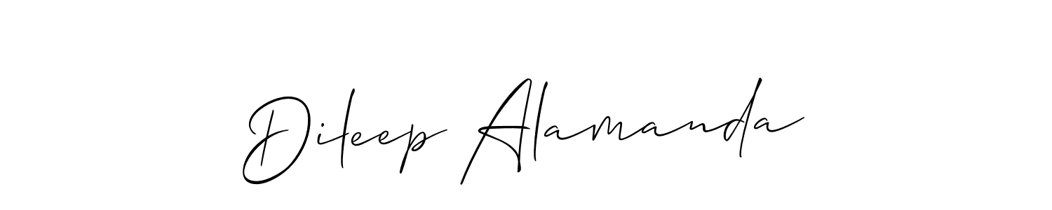 You should practise on your own different ways (Allison_Script) to write your name (Dileep Alamanda) in signature. don't let someone else do it for you. Dileep Alamanda signature style 2 images and pictures png