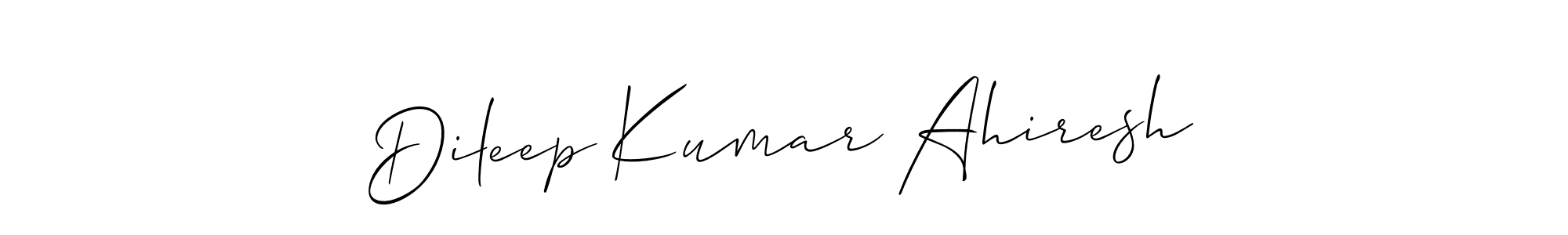 Create a beautiful signature design for name Dileep Kumar Ahiresh. With this signature (Allison_Script) fonts, you can make a handwritten signature for free. Dileep Kumar Ahiresh signature style 2 images and pictures png