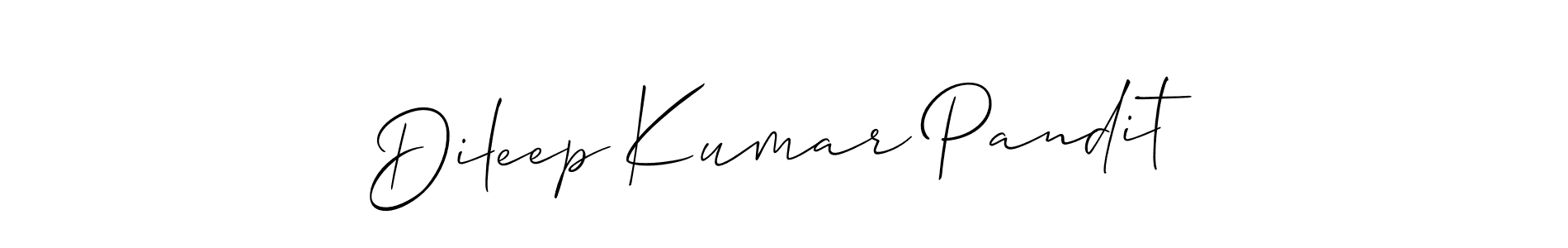 You should practise on your own different ways (Allison_Script) to write your name (Dileep Kumar Pandit) in signature. don't let someone else do it for you. Dileep Kumar Pandit signature style 2 images and pictures png