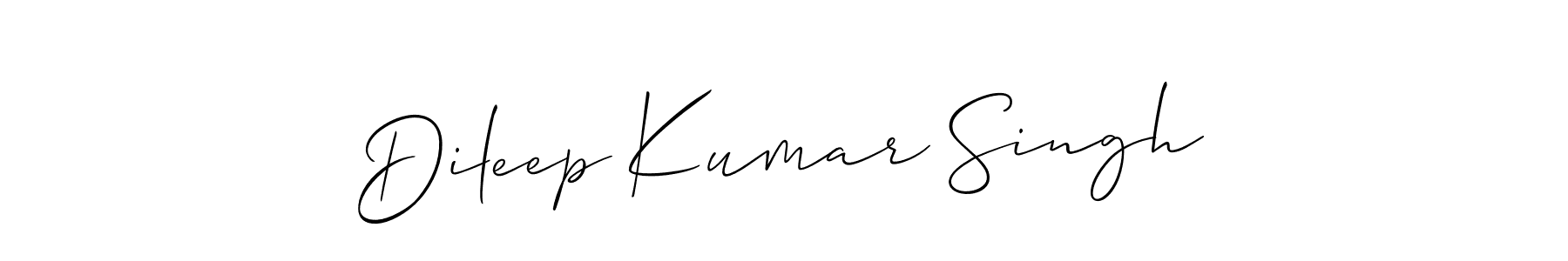 Create a beautiful signature design for name Dileep Kumar Singh. With this signature (Allison_Script) fonts, you can make a handwritten signature for free. Dileep Kumar Singh signature style 2 images and pictures png