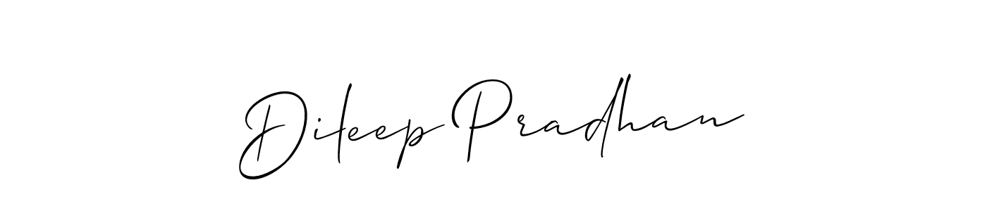 if you are searching for the best signature style for your name Dileep Pradhan. so please give up your signature search. here we have designed multiple signature styles  using Allison_Script. Dileep Pradhan signature style 2 images and pictures png