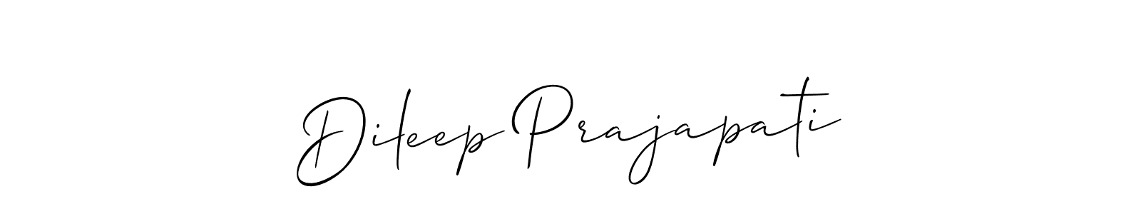Also we have Dileep Prajapati name is the best signature style. Create professional handwritten signature collection using Allison_Script autograph style. Dileep Prajapati signature style 2 images and pictures png