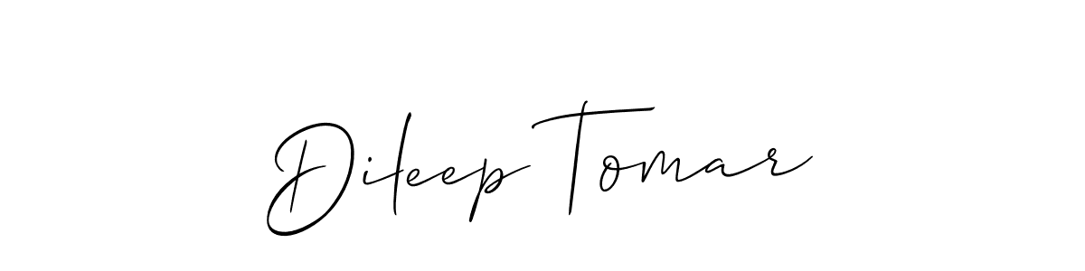 Use a signature maker to create a handwritten signature online. With this signature software, you can design (Allison_Script) your own signature for name Dileep Tomar. Dileep Tomar signature style 2 images and pictures png