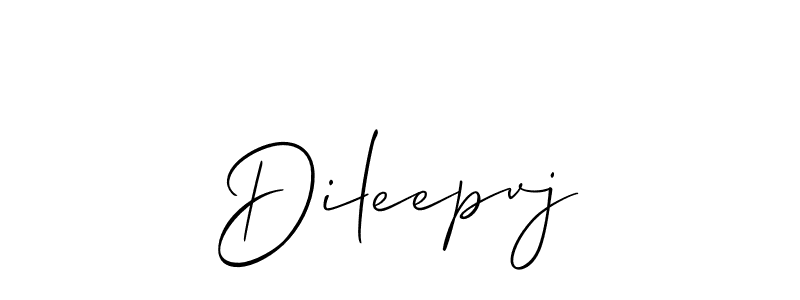 How to make Dileepvj name signature. Use Allison_Script style for creating short signs online. This is the latest handwritten sign. Dileepvj signature style 2 images and pictures png