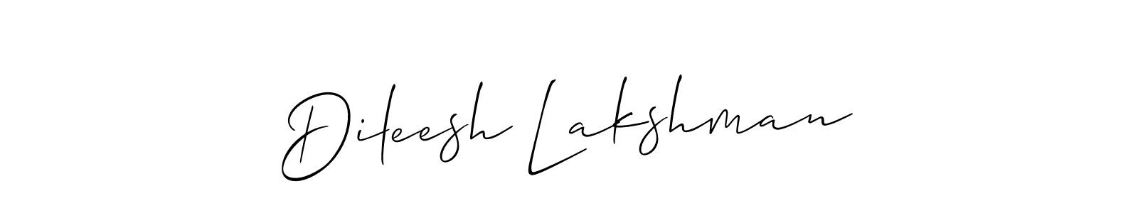 How to make Dileesh Lakshman signature? Allison_Script is a professional autograph style. Create handwritten signature for Dileesh Lakshman name. Dileesh Lakshman signature style 2 images and pictures png