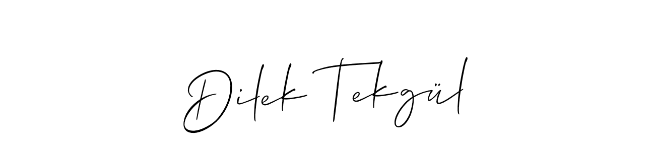 Make a short Dilek Tekgül signature style. Manage your documents anywhere anytime using Allison_Script. Create and add eSignatures, submit forms, share and send files easily. Dilek Tekgül signature style 2 images and pictures png