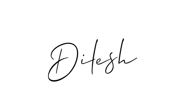 The best way (Allison_Script) to make a short signature is to pick only two or three words in your name. The name Dilesh include a total of six letters. For converting this name. Dilesh signature style 2 images and pictures png
