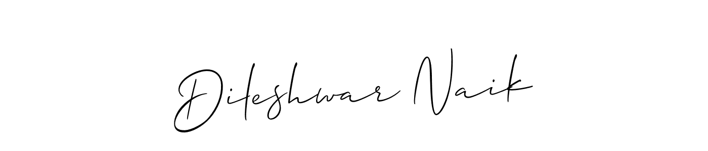 The best way (Allison_Script) to make a short signature is to pick only two or three words in your name. The name Dileshwar Naik include a total of six letters. For converting this name. Dileshwar Naik signature style 2 images and pictures png